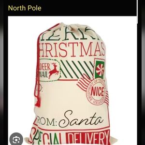 NWT Jumbo From Santa Sack  Cute and festive, this cheerful Christmas delivery sa